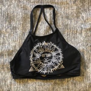 Asymmetrical graphic swim top